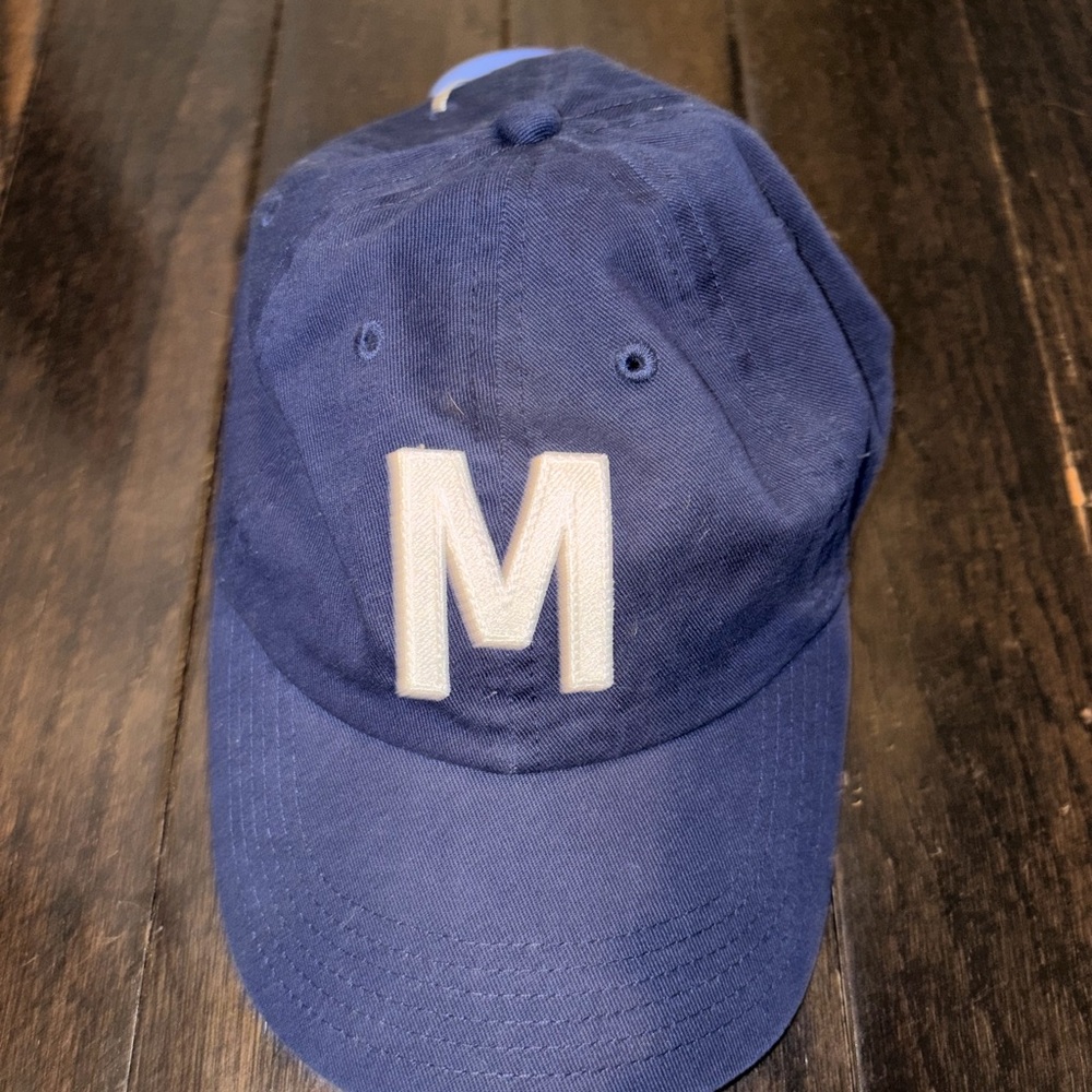 Men's Navy Baseball Cap with White 'M' - Classic Casual Hat